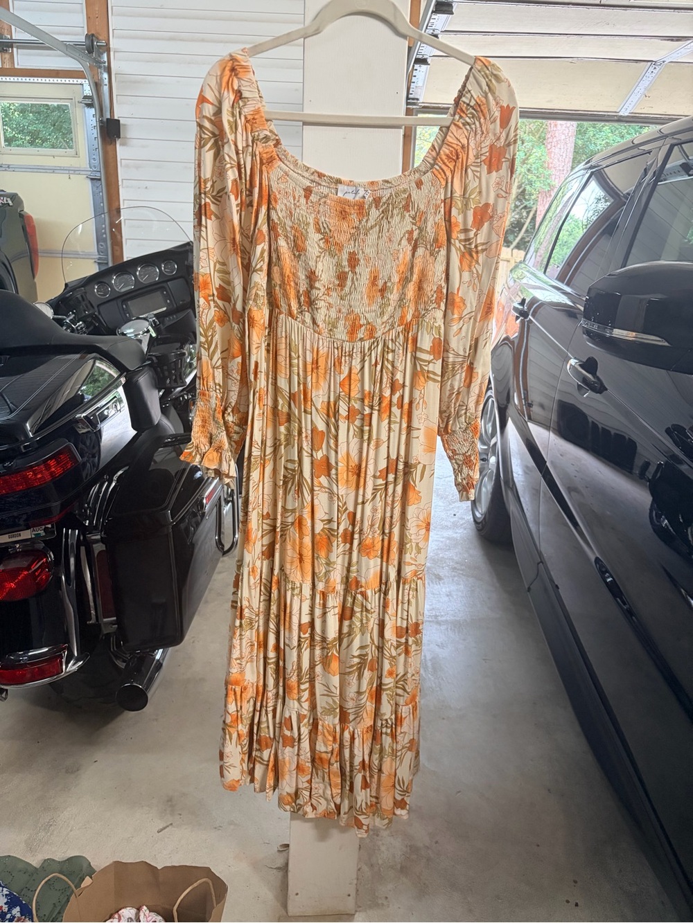 Petal & Pup Cream and Orange Floral Maxi Dress